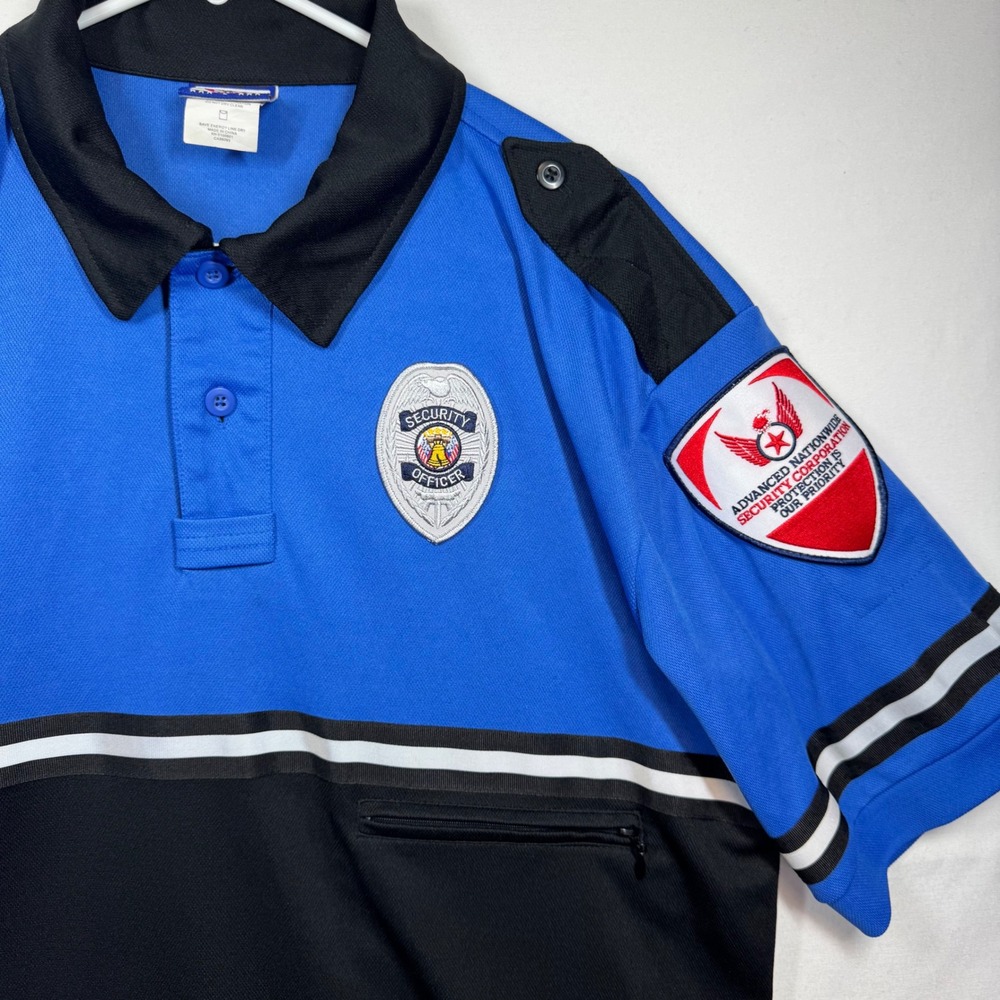 Security Officer Polo Shirt‎ Advanced Nationwide First Class Uniform L Halloween